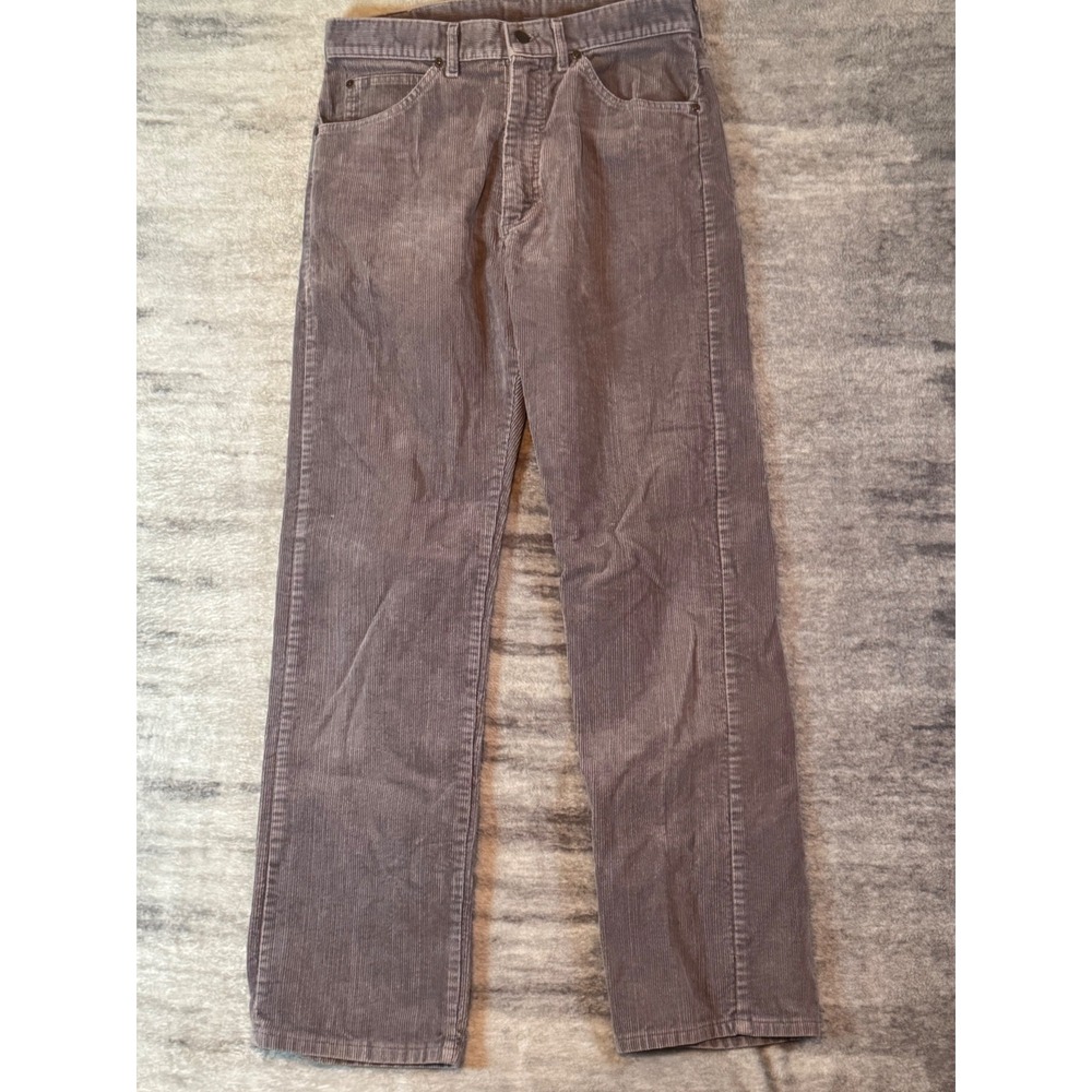 LL Bean Mens Mauve Gray Corduroy Straight Leg Pants Freeport Maine 31x31